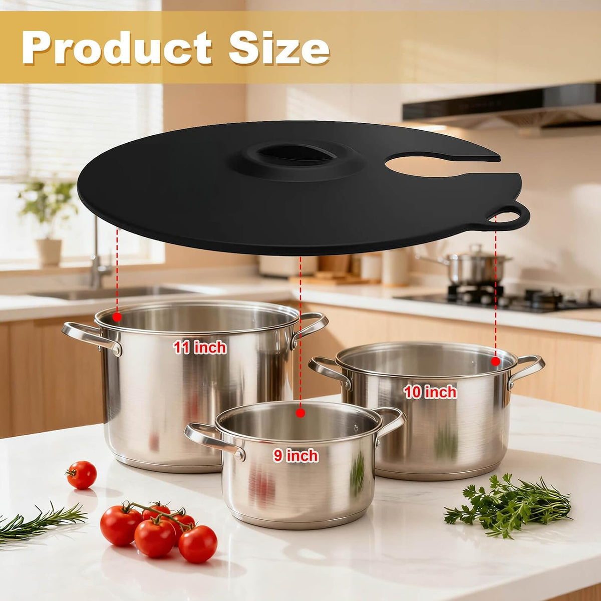 Sous Vide Precision Cooker Silicone Lids, Fits up to 11 pot, Compatible with Anova/Joule/Inkbird Culinary Sous Vide Precision Cookers, Prevent Water Evaporation and Retain Flavor (Black)