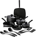 Primaware 15-Piece Non Stick Pots and Pans Set, Storm | Aluminum Nonstick Cookware Kitchen Set with Cooking Utensils