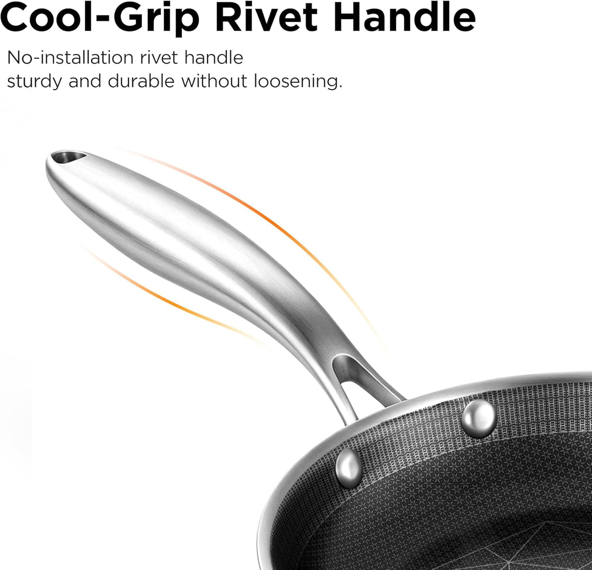 8-Inch Stainless Steel Pan, Hybrid Nonstick Frying Pan | 3-Ply Clad Cookware, Healthy & Non-Toxic, Dishwasher & Oven Safe, Stay-Cool Handle, Induction Compatible – Metal Utensil Safe