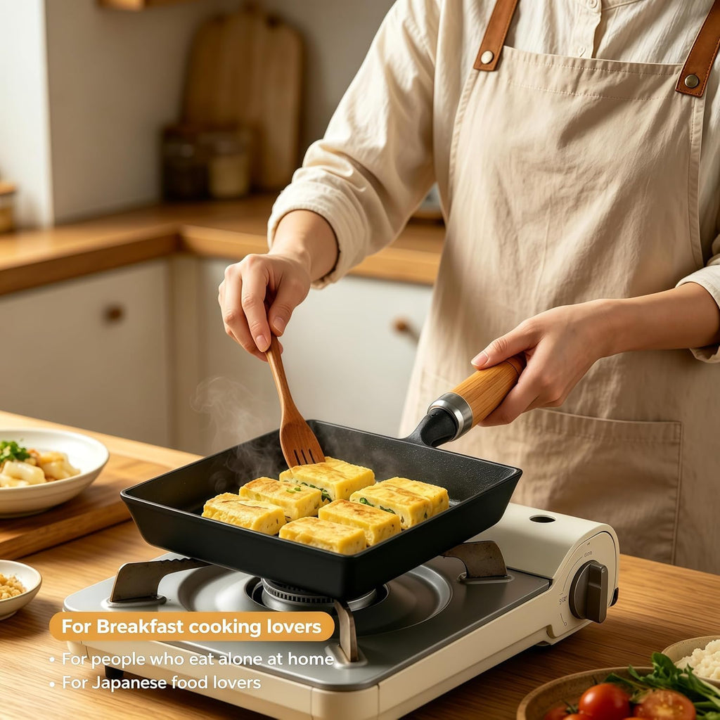 Cast Iron Tamagoyaki Pan Japanese Egg Roll Omelette Skillet
