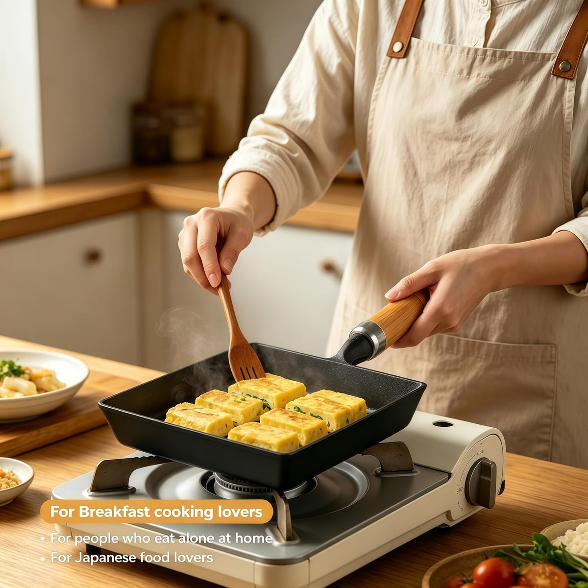 Cast Iron Tamagoyaki Pan Japanese Egg Roll Omelette Skillet