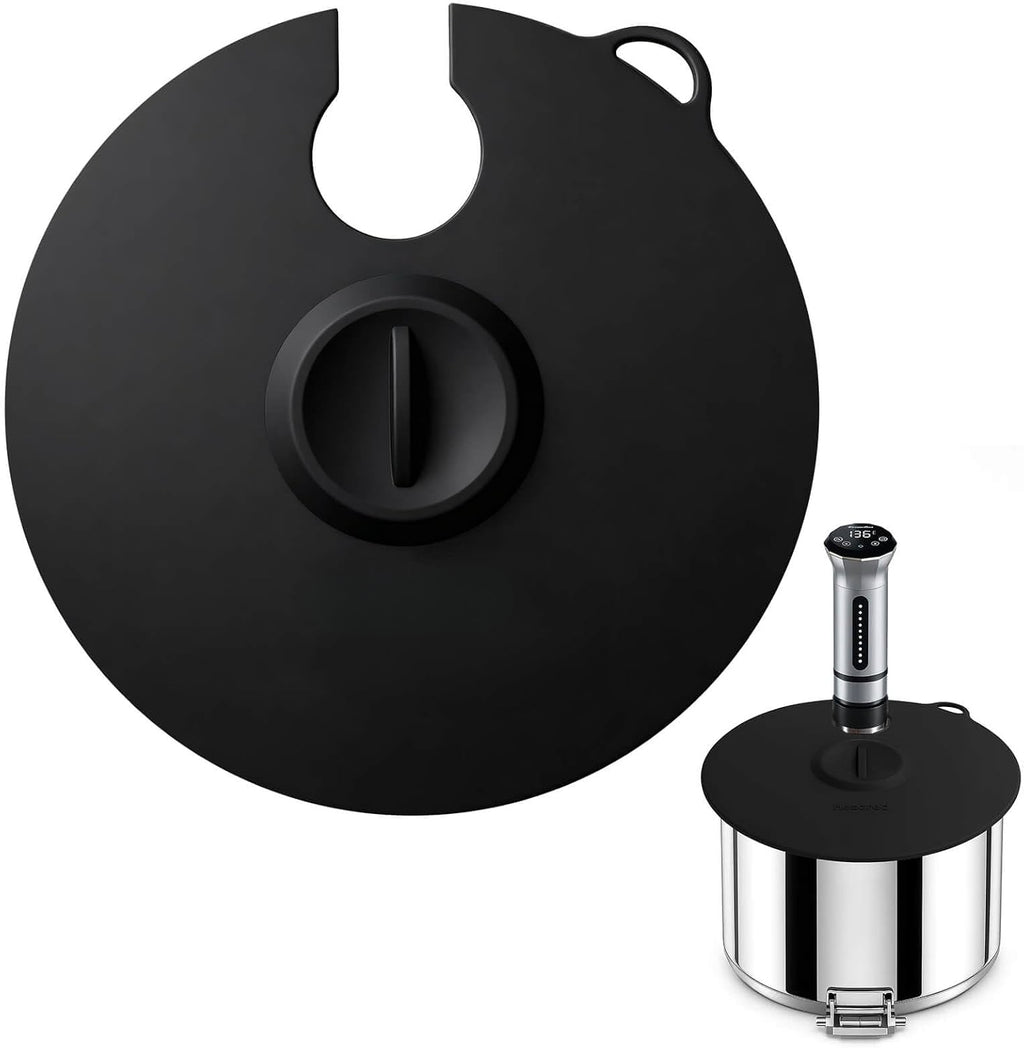 Sous Vide Precision Cooker Silicone Lids, Fits up to 11 pot, Compatible with Anova/Joule/Inkbird Culinary Sous Vide Precision Cookers, Prevent Water Evaporation and Retain Flavor (Black)